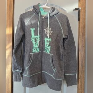 Cozy Gray and Mint Kids Hoodie